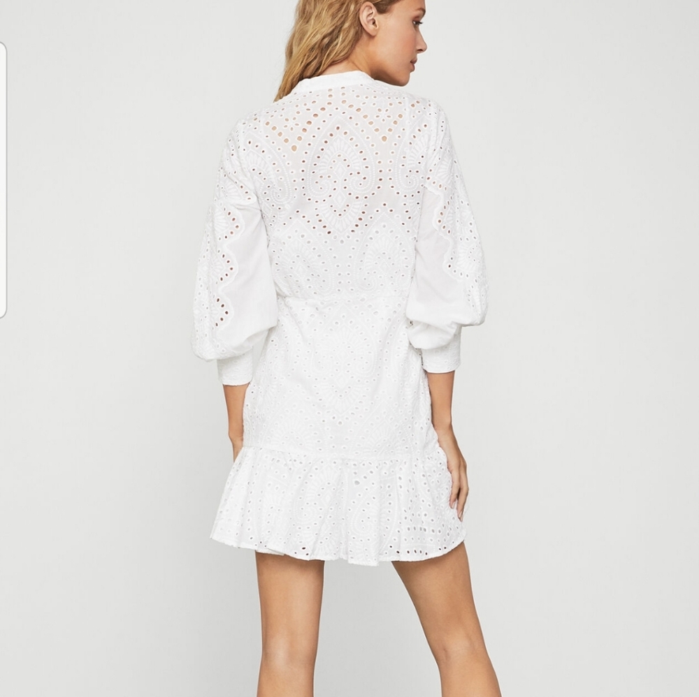 BCBGMaxAzria Cotton Eyelet Mini Dress - Picture 3 of 11